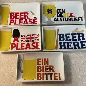 Crate&Barrel around the world Beer-Themed Plate Set with
